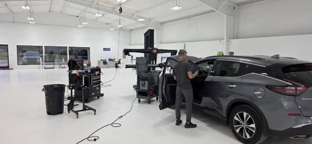 Greg Peeters, CEO of Car ADAS Calibrating a vehicle in the newest calibration center located in Maryville, Tennessee