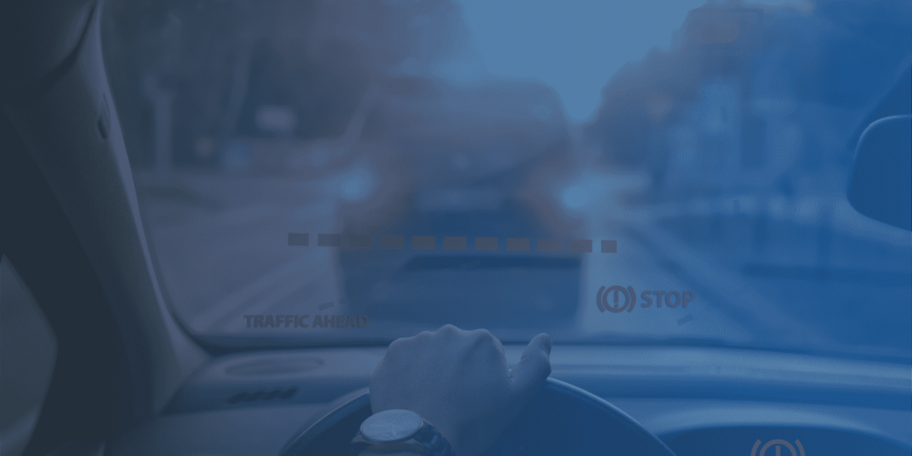 Male hand on steering wheel windshield calibration Image